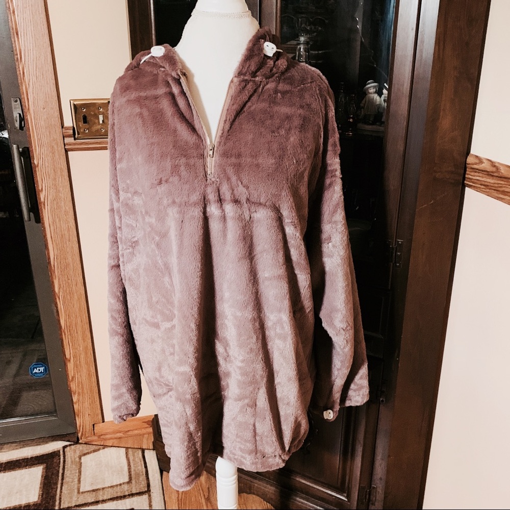 5⭐️ Rated Purple Plush Oversized Teddy Bear Hoodie - Picture 7 of 8